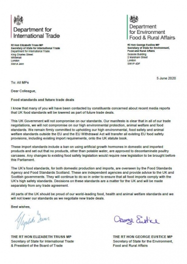 Letter from Liz Truss and George Eustice